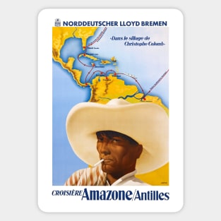 Vintage Travel Poster Germany Amazon Antilles Cruise Sticker